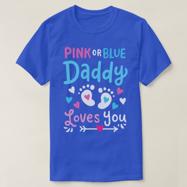 T-shirt Révéler le genre papa père rose ou bleu (Design devant)