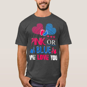 T-shirt Révéler Le Genre Rose Ou Bleu Nous Vous Aimons Rév