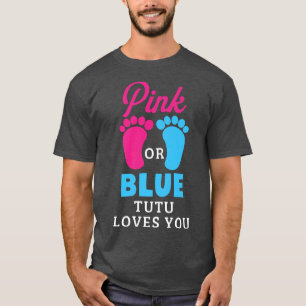 T-shirt Révéler Le Genre Rose Ou Bleu Tutu Vous Aime