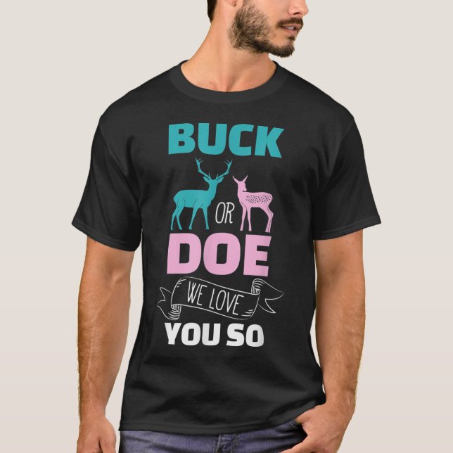 T-shirt Révéler le sexe de Buck ou Doe Chemises Baby showe (Devant)