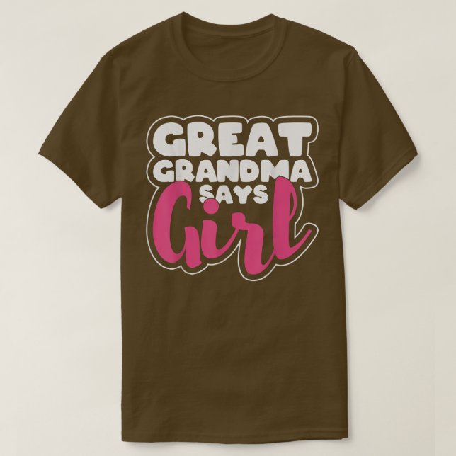 T-shirt Révéler Le Sexe Pour Grande Grand-Mère Dit Fille (Design devant)