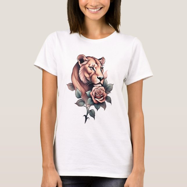 T-shirt Revendiqué par Beauty : Lioness et Rose Tee (Devant)
