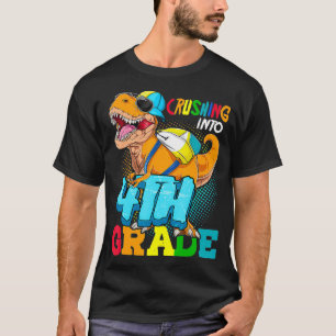 T-shirt Revenir À L'École En Dinosaure De 4E Année