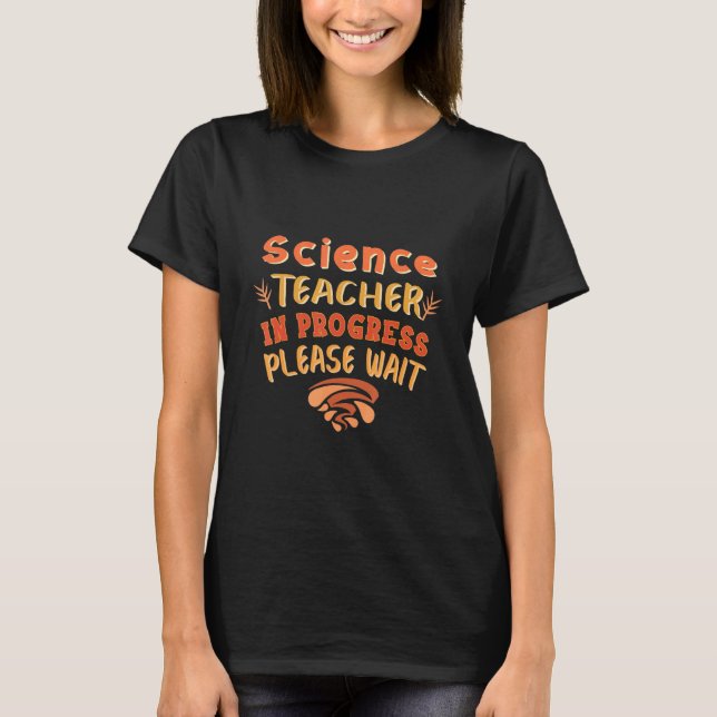 T-shirt Revenir À L'École Enseignant En Cours De Science (Devant)