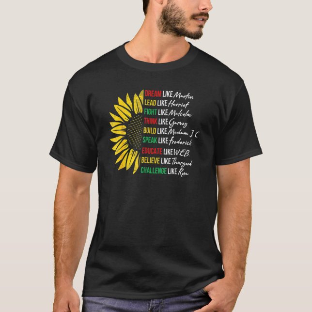 T-shirt Rêver Comme Martin Black Leaders Flower Black Hist (Devant)