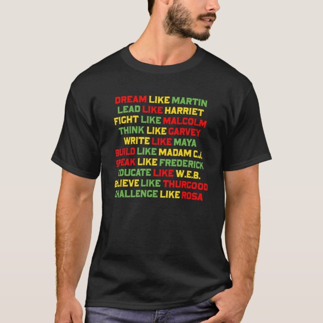 T-shirt Rêver Comme Martin Plomb Comme Harriet Black Histo (Devant)