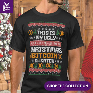T-shirt Rêver un BITCOIN CHRISTMAS Faux Knit Motif