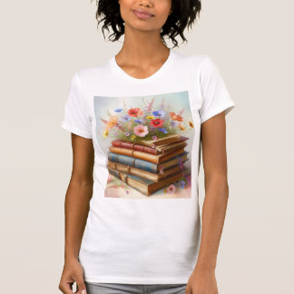 T-shirt Rêves de bibliothèque florale – Fleurs sauvages en