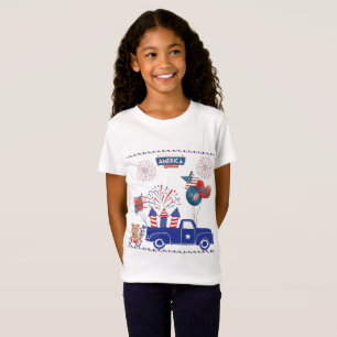 T-Shirt Rêves de feu d'artifice de liberté blanc
