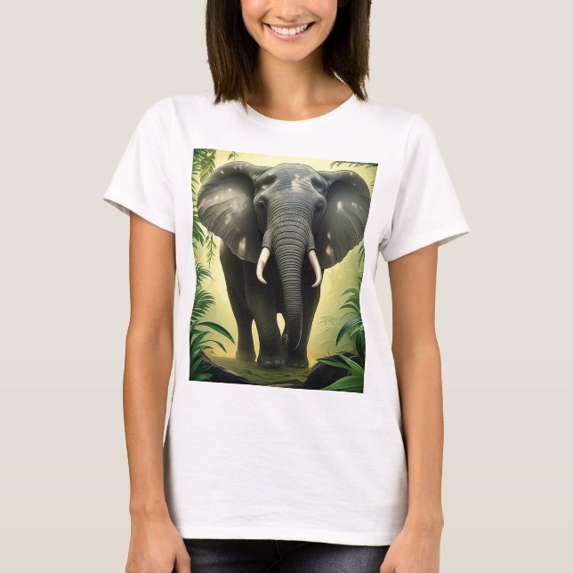 T-shirt Rêves de forêt - Tee d'éléphant pour filles (Devant)