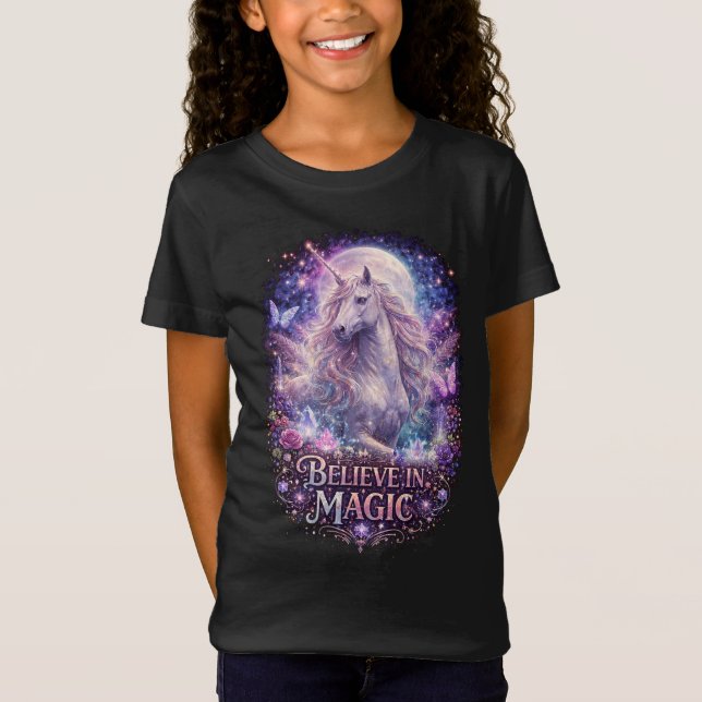 T-Shirt Rêves de licorne au clair de lune (Devant)
