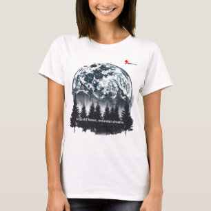 T-Shirt Rêves de Montagne Forêt au Clair de Lune
