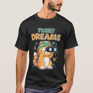 T-shirt Rêves de tweet drôle Chaton mignon qui regarde les