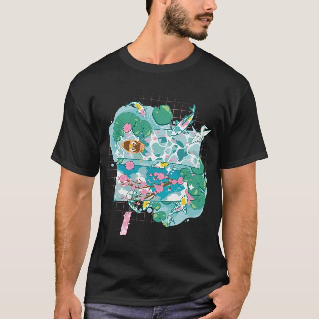 T-shirt rêves d'étang de sakura (Devant)