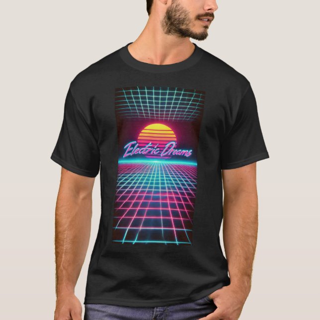 T-shirt Rêves électriques Retro Futuristic Art (Devant)