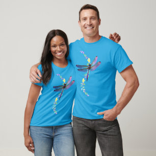 T-shirt Rêves Papillonnants : Libellule et Fleurs