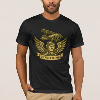 T-shirt Rêves Skyward - Emblème Biplane Vintage