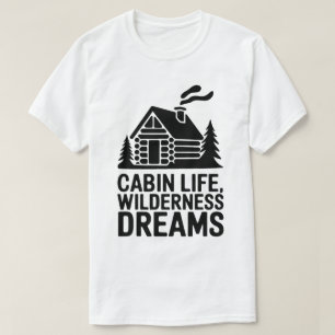 T-shirt Rêves Wilderness Cosy Cabine Silhouette Art