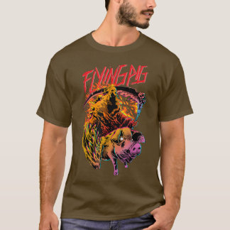 T-shirt Revêtement à ailes avec Cochon lourd hardcore