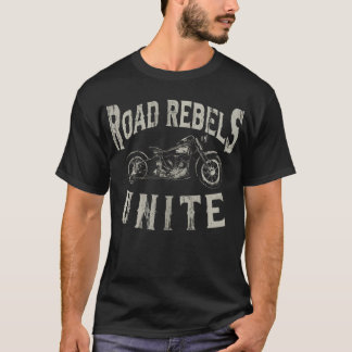 T-shirt Révoltés de la Route Unis Motard Moto Vintage