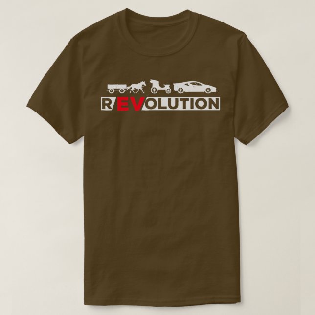 T-shirt Révolution de la batterie du véhicule électrique (Design devant)