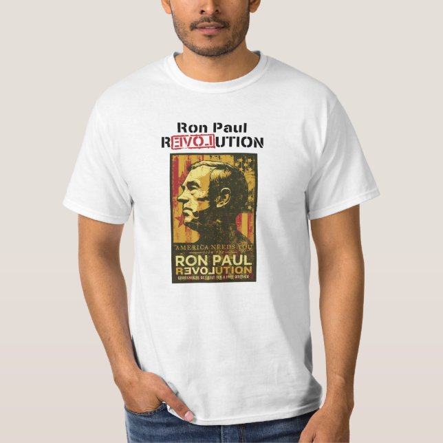 T-shirt Révolution de Ron Paul - l'Amérique a besoin de (Devant)