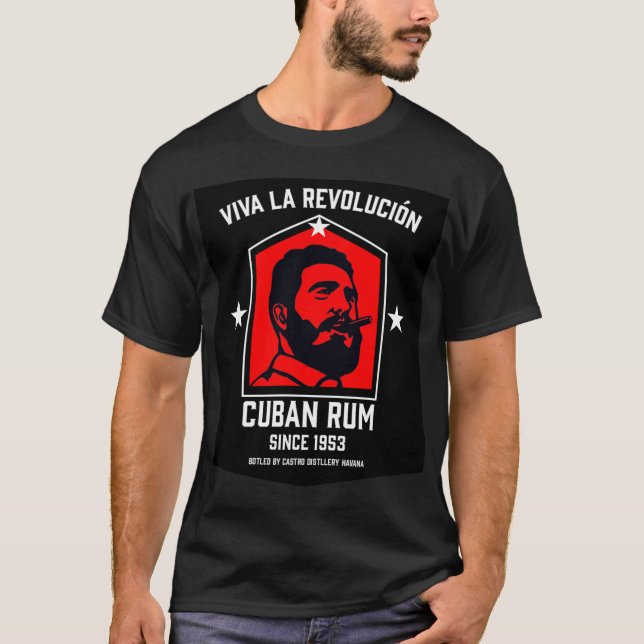 T-shirt Révolution des boissons au rhum libre à Cuba (Devant)