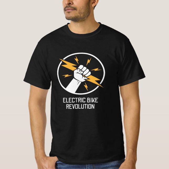 T-shirt Révolution des vélos électriques en vélo (Devant)
