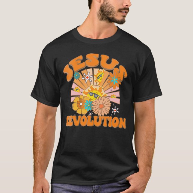 T-shirt Révolution Jésus drôle Christian Super Boho V-Nec (Devant)
