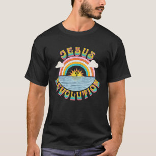 T-shirt Revolution Jésus gens Rétro Sun Rainbow Christie