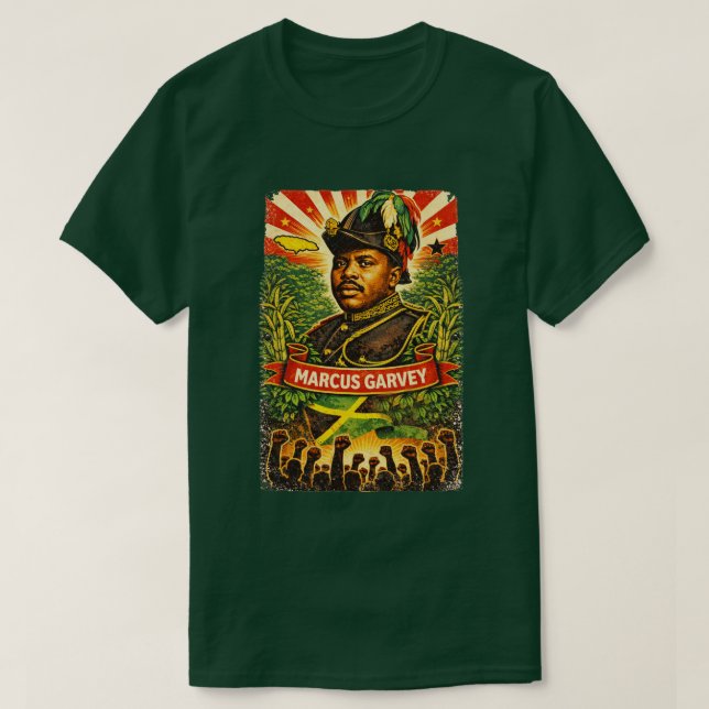 T-Shirt Révolutionnaire Panafricain Marcus Garvey (Design devant)