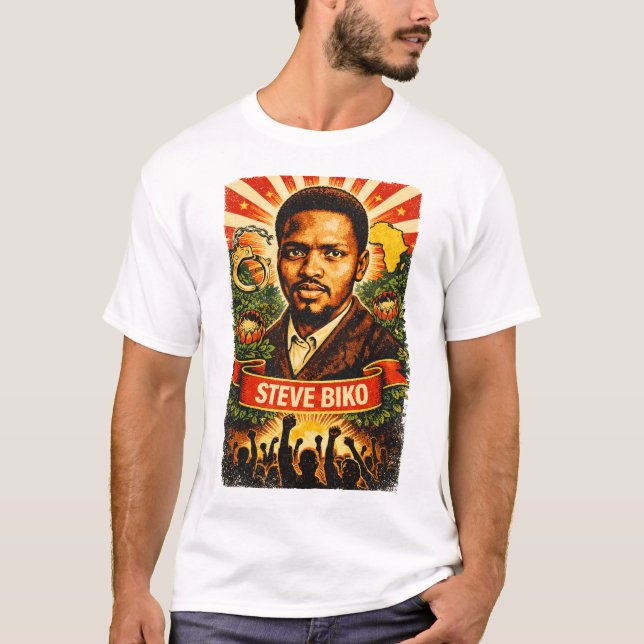 T-shirt révolutionnaire panafricain Steve Biko (Devant)