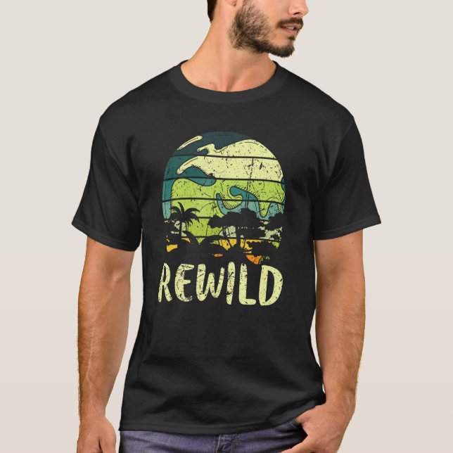 T-shirt Rewild Save World Jour des terres Conservation Pla (Devant)