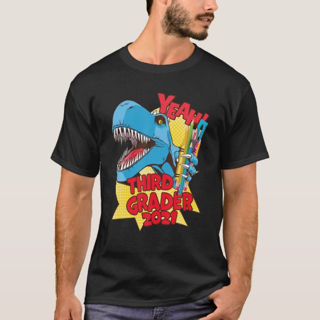 T-shirt Rex 3Rd Grader 2021 - 2Nd Grad Graduation - Third (Devant)