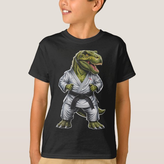 T-shirt Rex Arts Martiaux Dinosaure Karaté Jiu-jitsu Ninja (Devant)