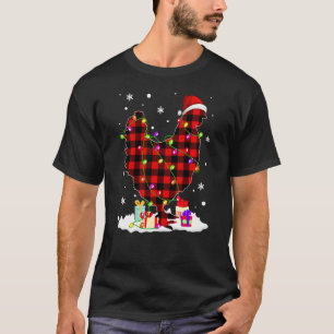 T-shirt Rex Carreaux Rouges Buffalo Chicken Noël Pyjama Fa
