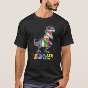 T-shirt Rex Dino Cool Fort et Gentil Autisme Garçon Autist