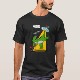 T-shirt Rex Dinosaur Alien enlèvement amusant Aliens UFO e