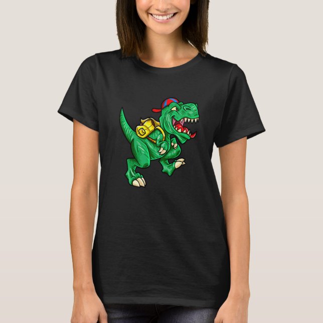 T-shirt Rex Dinosaur Halloween Retour À L'École Teac (Devant)