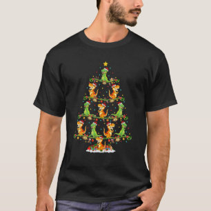 T-shirt Rex Dinosaur Lover Éclairage Père Noël Rex Christm