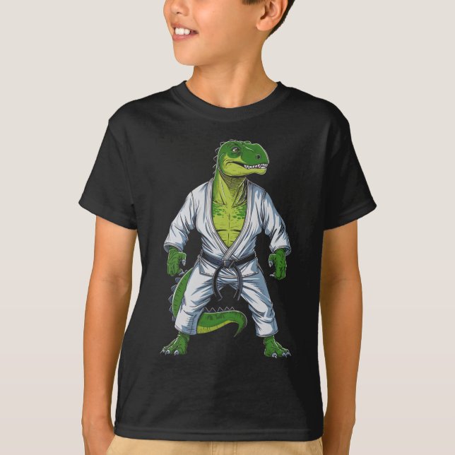 T-shirt Rex Dinosaur Martial Arts Martial Artist Jiu-jitsu (Devant)
