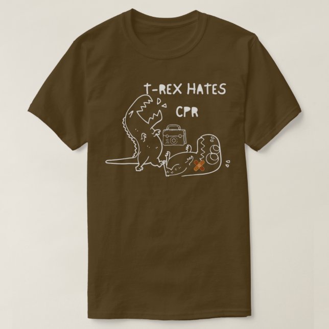 T-shirt Rex Hates CPR Dinosaures Drôle Infirmière (Design devant)
