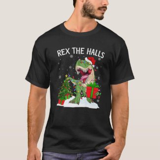 T-shirt Rex Les Halls Éclairent Xmas Tree Trex Dinosaur Ch