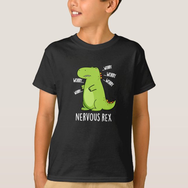 T-shirt Rex Nerveux Dinosaure Dinosaure TRex Pun Dark BG (Devant)