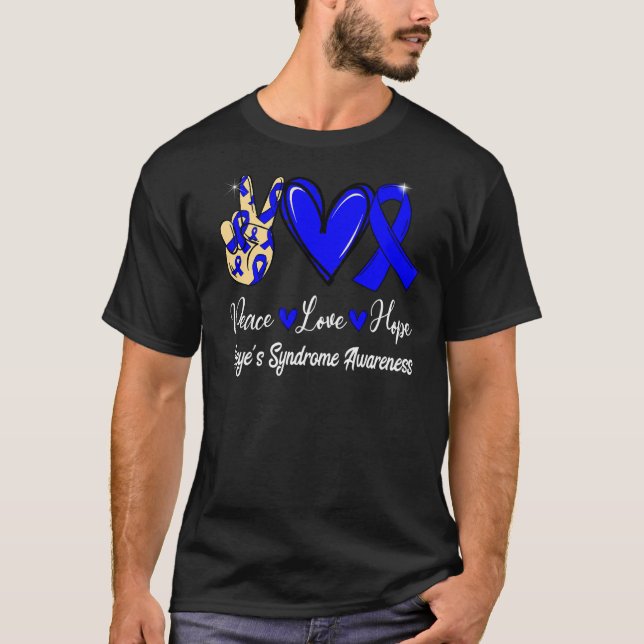 T-shirt Reyeu2019s Syndrome Awareness Peace Love Hope Blue (Devant)