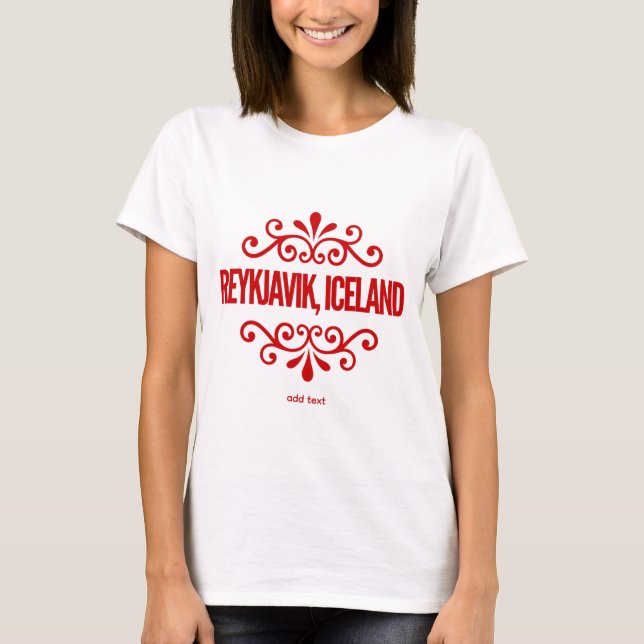 T-shirt Reykjavik, Islande (Devant)