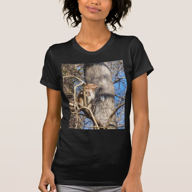 T-shirt rhesus macaque singe levrette (Devant)