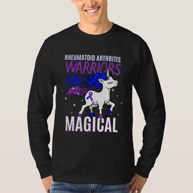T-shirt Rheumatoid Arthritis Warrior Magical Unicorn Purpl (Devant)