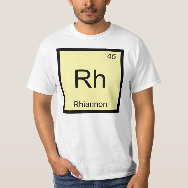 T-shirt Rhiannon Nom Chimie Élément Tableau Périodique (Devant)