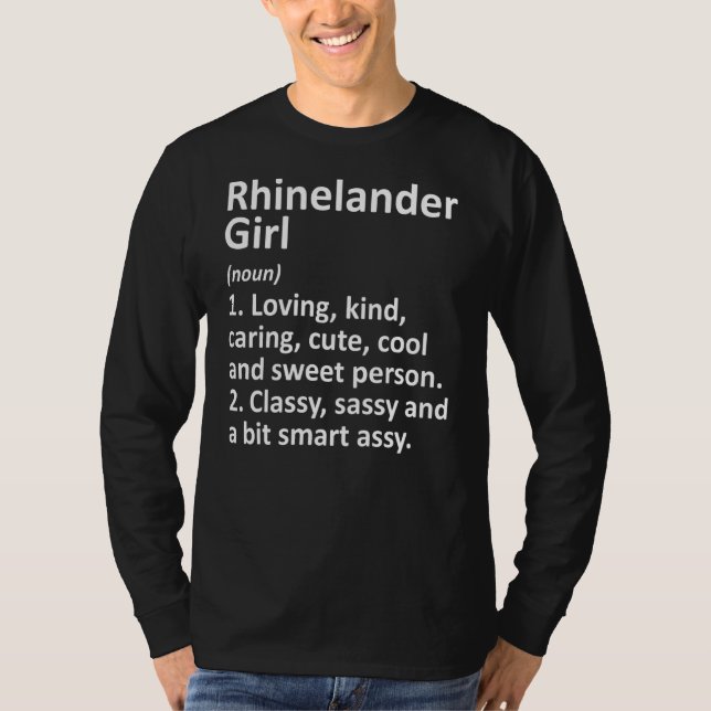 T-shirt Rhinelander Girl Wi Wisconsin Funny City Accueil R (Devant)